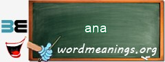 WordMeaning blackboard for ana